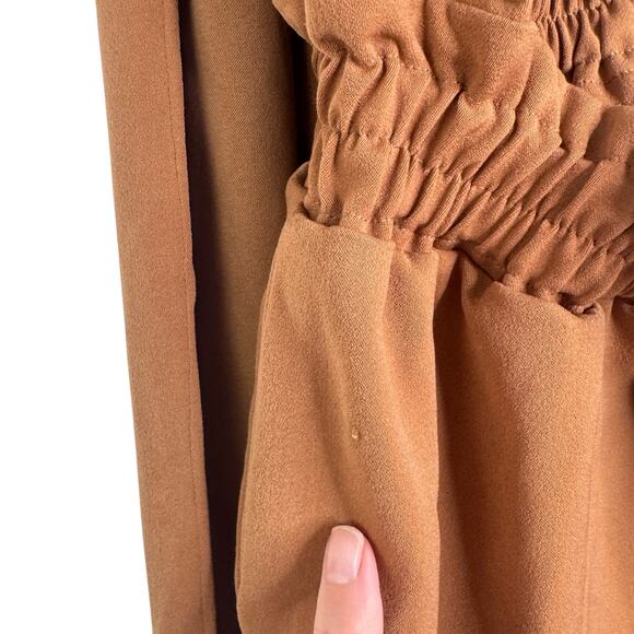 DiarraBlu Umy Jumpsuit Wrap Camel Brown Convertible Open Back XS/S Flawed - Picture 13 of 15